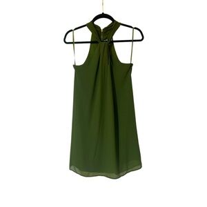 Naked Zebra Dress Size S Short Sleeveless Lined Back Zipper Mini Green